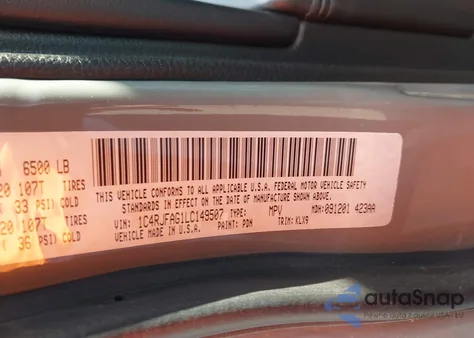 2020 Jeep Grand Cherokee Laredo z USA, uszkodzony, nr VIN 1C4RJFAG1LC149507